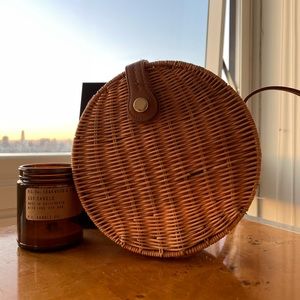Zara - Round rattan handbag (natural)